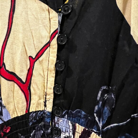 Jaase Indiana Alma Patchwork Floral Boho Maxi Button Front Dress - Picture 4 of 8